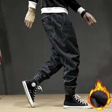  Retro Japanese jeans men's wide-leg baggy pants black blue hip-hop style 