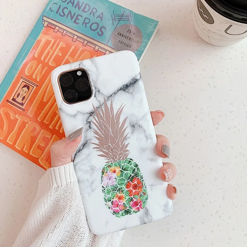 

Fashion Marble Phone Case for IPhone 11 Pro Cover Pineapple Patterned Back Cover for IPhone 11Pro Max Coque 10 Case XR XS Cover
