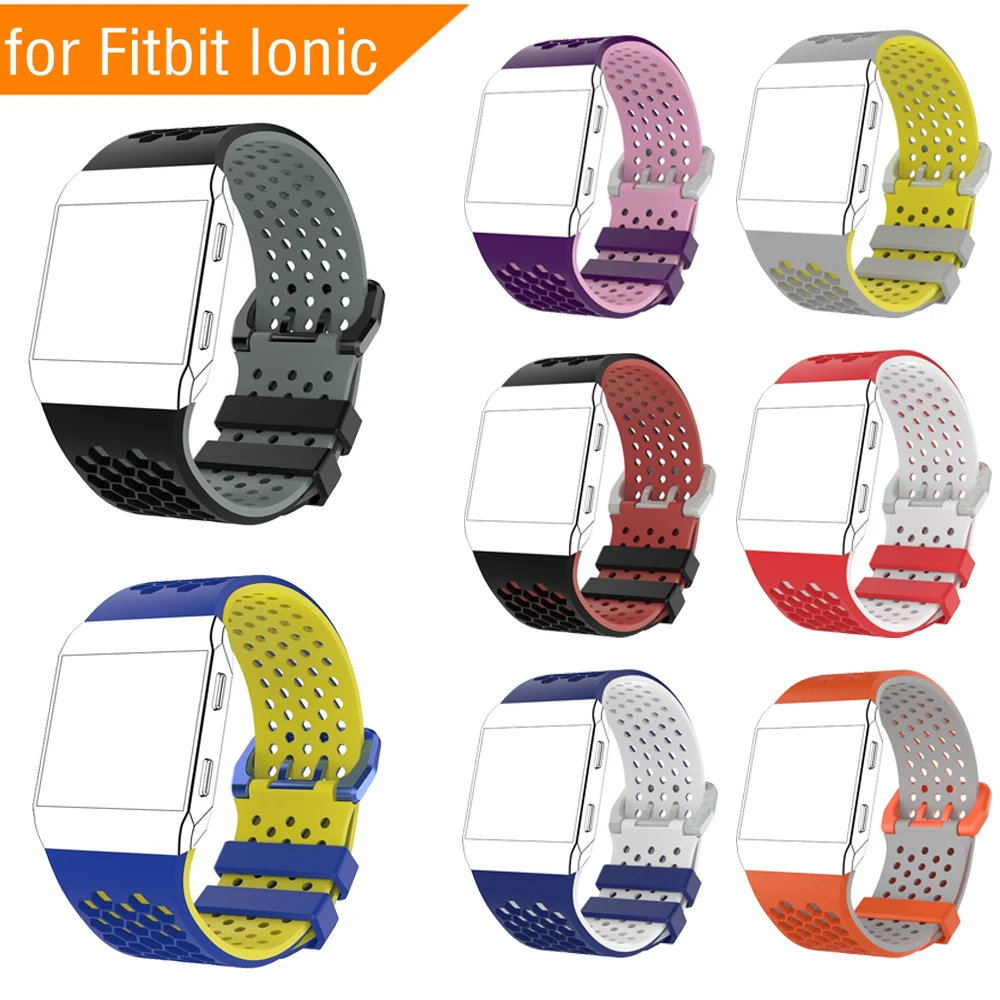 2020 двухцветные ремни для Fitbit ionic Band смарт-часы спортивный браслет из силикона fitbit