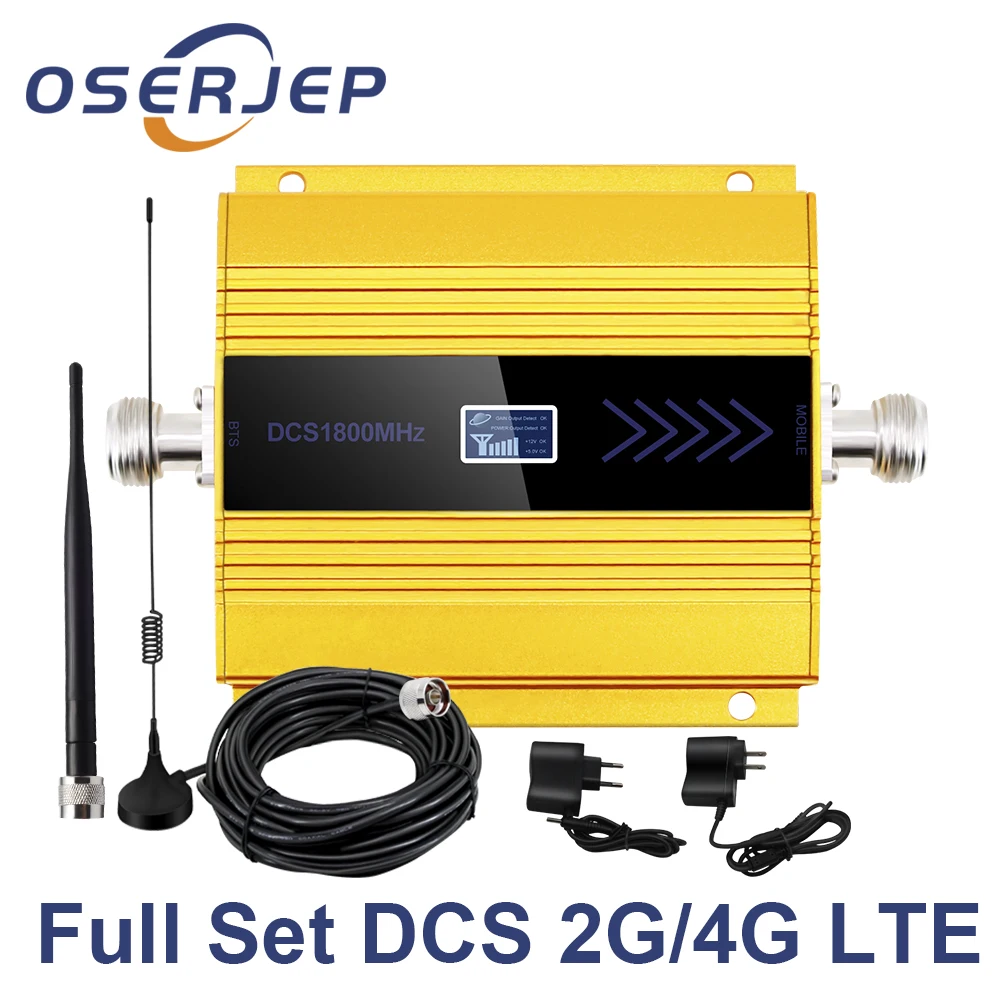 

OSERJEP 4G LTE Mobile Signal Repeater 1800Mhz Cellphone Cellular GSM 1800 MHz Cell Phone LCD Display + Sucker Antenna