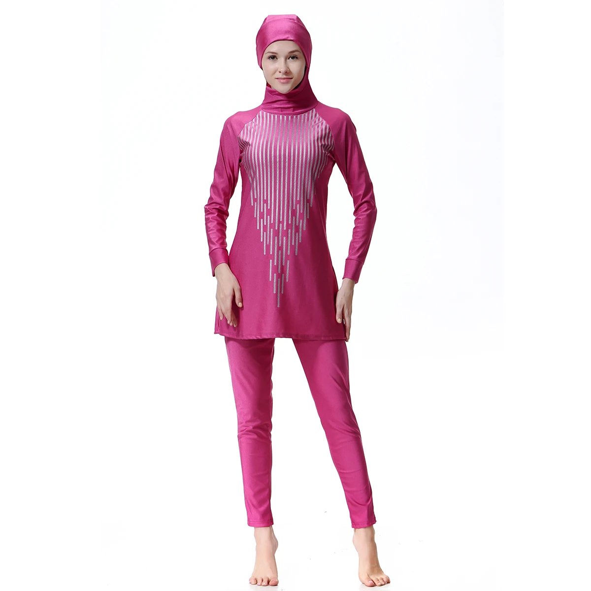

Swimwear Women Arabic Islamic Hooded Swim Wear Burkini Muslim 2 Piece Suit Hijab Swimsuit Modest Swim Surf Wear Sport Burkinis