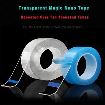 

Nano Glue Transparent Washable Magic Tape Firm Easy Use Universal Double-Sided Used For Decorative Wall sticker Tools Reusable