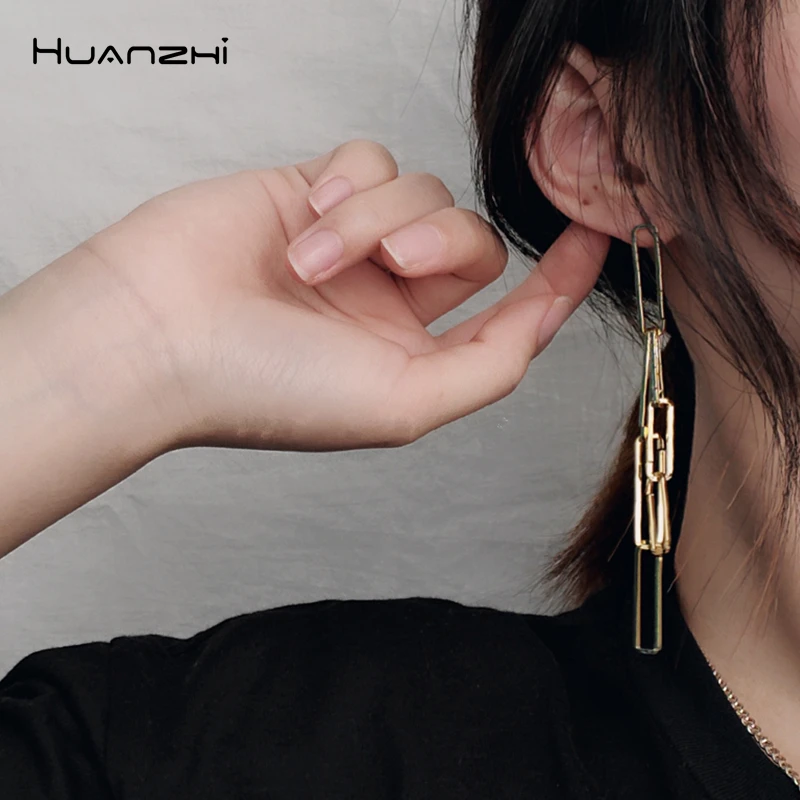 HUANZHI 2019 корейские новые простые геометрические клипсы для бумаги кисточки