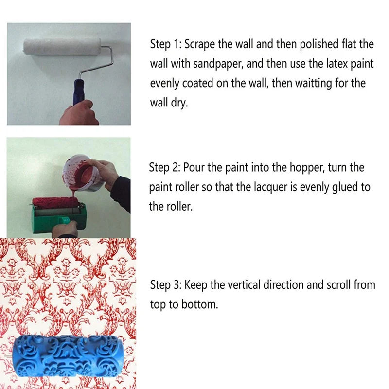 Краски ролики полиуретановый инструмент краски Ролик Штамп ролик декоративная, цилиндрическая имитация камня для стены перчатки zh1