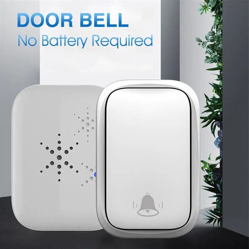 Timbre inalámbrico para el hogar, timbre de puerta inteligente con autoalimentación, resistente al agua, sin batería, aro inalámbrico