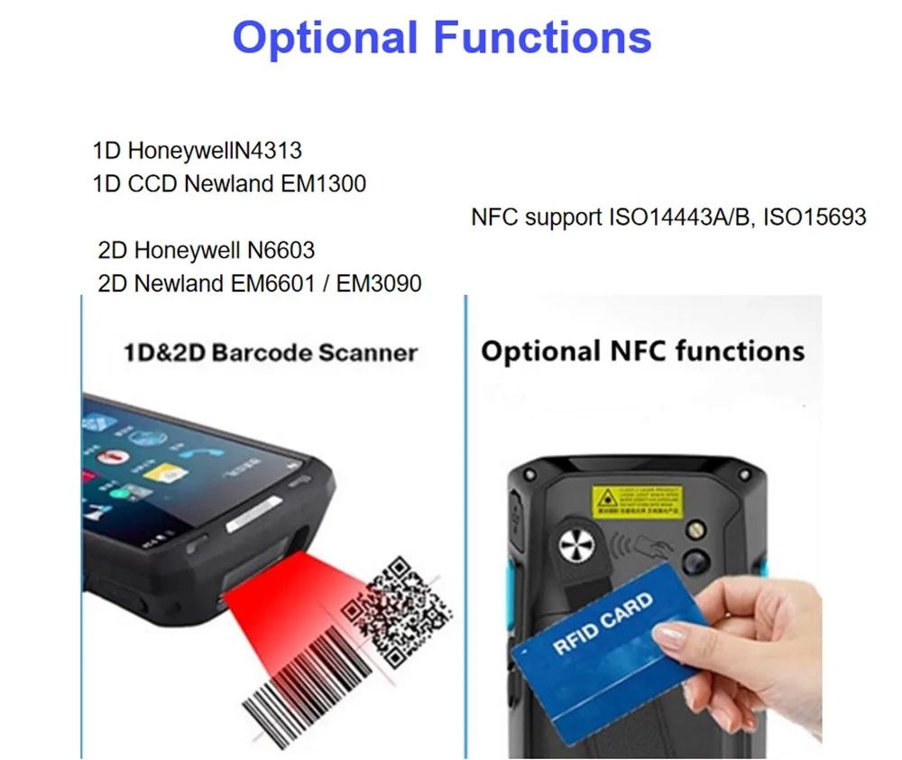 КПК сканер штрих-кода Android 8,1 терминал сбора данных ручной водонепроницаемый IP66 прочный телефон Honeywell 2d сканер штрих-кода