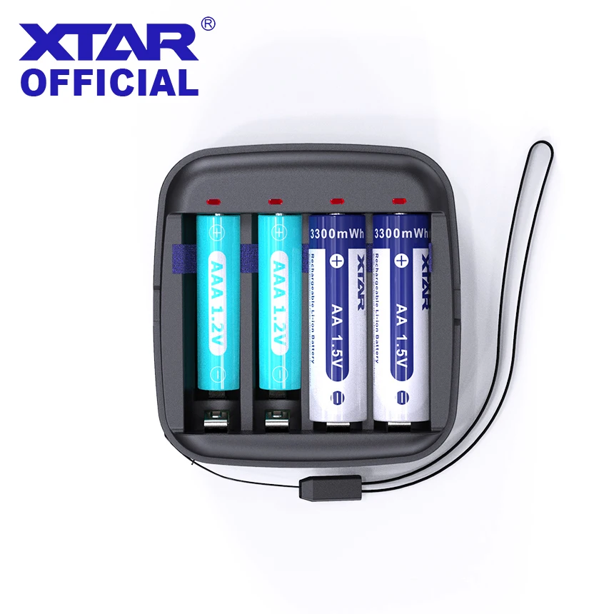 Battery Charger Battery Charger Adapter XTAR AAA AA Charger For Li-ion 1.2V NI-MH Rechargeable Batteries Type-C Input USB Output Powerbank 1.5V Battery Charger BC4