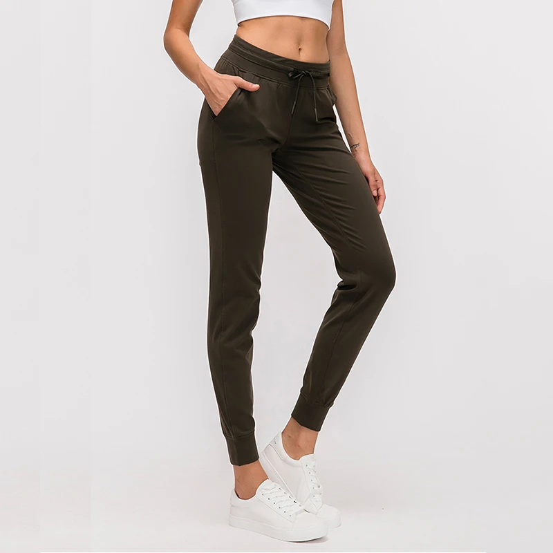 Women's Buttery Soft Yoga Running Lounge Jogger Pants with Side Pockets Naked Feeling Drawstring Workout Training Pants