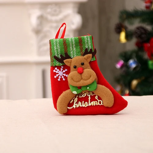 12x8x16CM Рождественские маленькие носки, подвесные украшения, семейные рождественские украшения, новогодние искусственные декоративные подвески, праздничные принадлежности - Цвет: 12x8x16CM