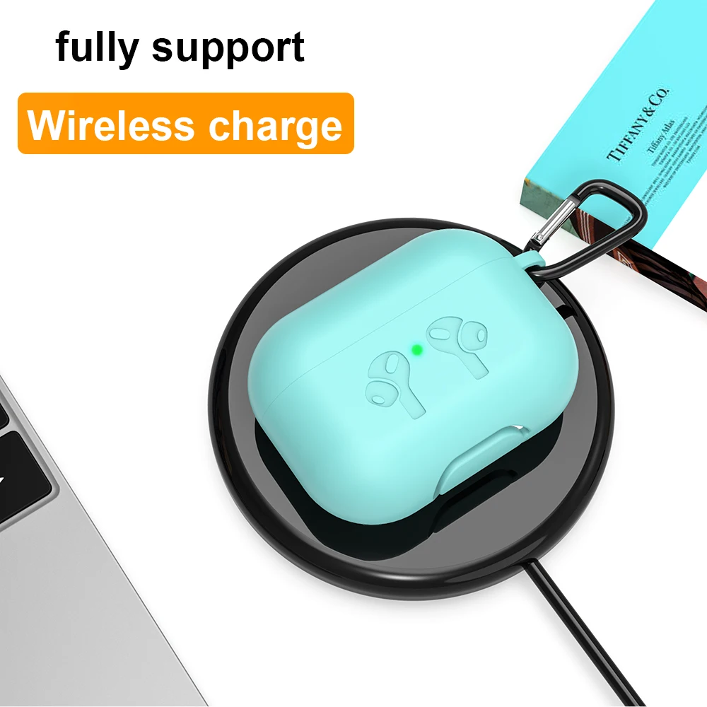 KEYSION Матовый Мягкий силиконовый чехол для AirPods Pro с брелком для ключей, яркий противоударный чехол для AirPods 3 AirPods Pro