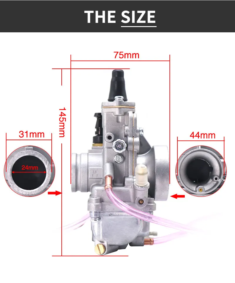 TM24mm Flat Slide High Performance Motorcycle Carburetor with power jet Carb Racing Scooter ATV Pit Bike for YAMAHA - - Racext 16