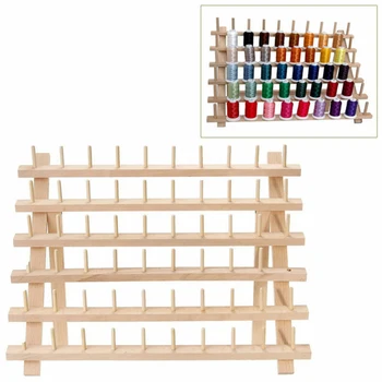 

60 Spool Wood Sewing Thread Stand Organizer Craft Embroidery Storage Rack Holder