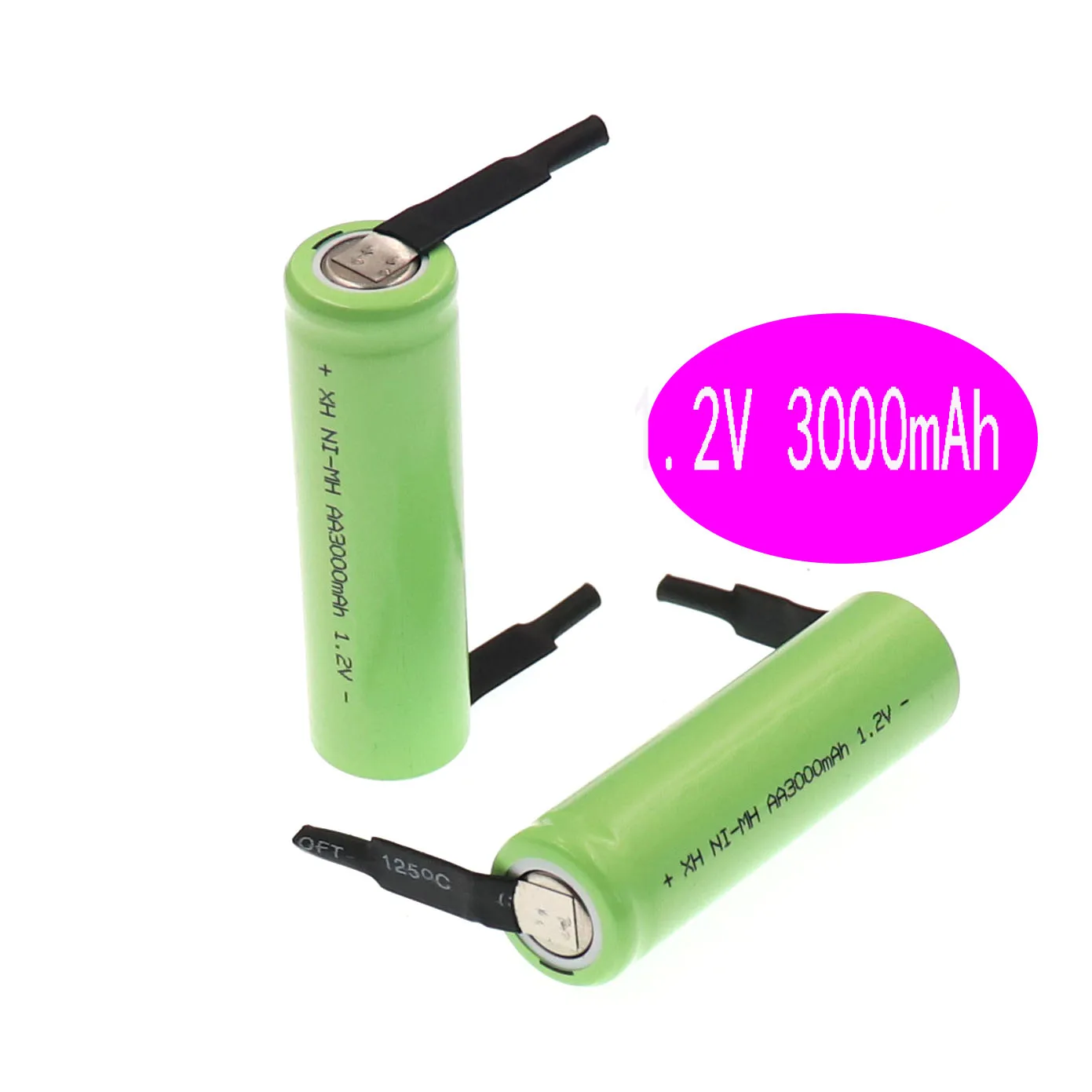 Ni-mh 1,2 V AA перезаряжаемая батарея 2200mAh nimh cell Green shell со сварочными вкладками для Электробритва Philips, зубной щетки