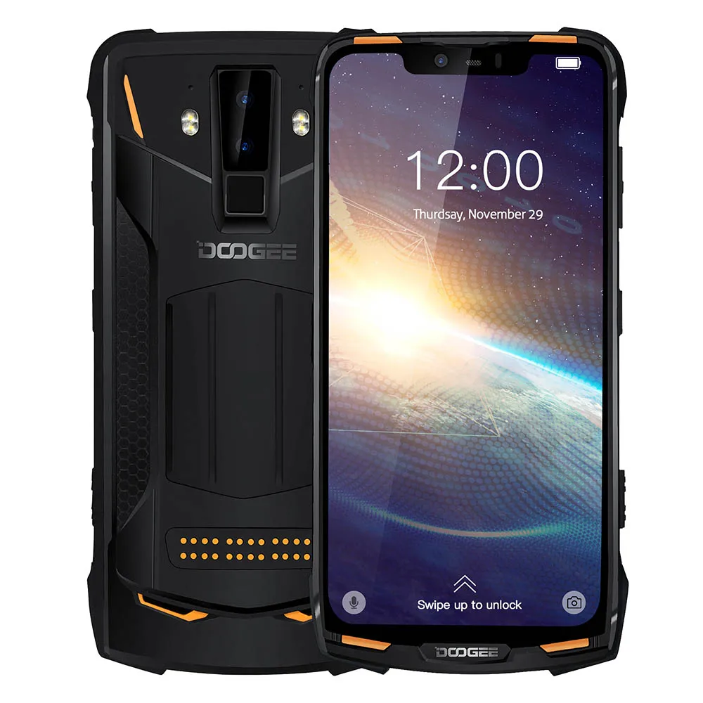 DOOGEE S90 Pro IP68 Водонепроницаемый 4G мобильный телефон 6,1" 6 ГБ+ 128 ГБ 5050 мАч 16 Мп Android 9,0 Face ID NFC Беспроводной зарядки смартфон - Цвет: Orange