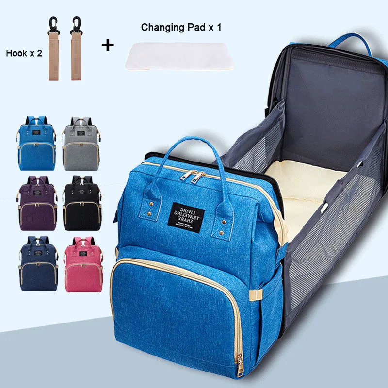 

Diaper Bag Bed Mummy Bag Waterproof Nylon Maternity Nappy Backpack with Changing Pad for Baby Care Stroller Bag Dropshipping