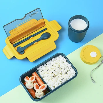 

Microwave-Heated Bento Boxes Come With Cutlery, Leak-Proof Food Storage Boxes Portable Lunch Boxes For Children's School Offices