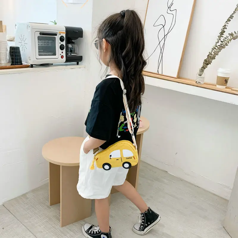 Cute Children's Crossbody Bags Cartoon Car Coin Purse for Kids Baby Mini Shoulder Messenger Bag Boys Girls Accessories Handbags coin purse coin wallet shoulder bags boys wallet