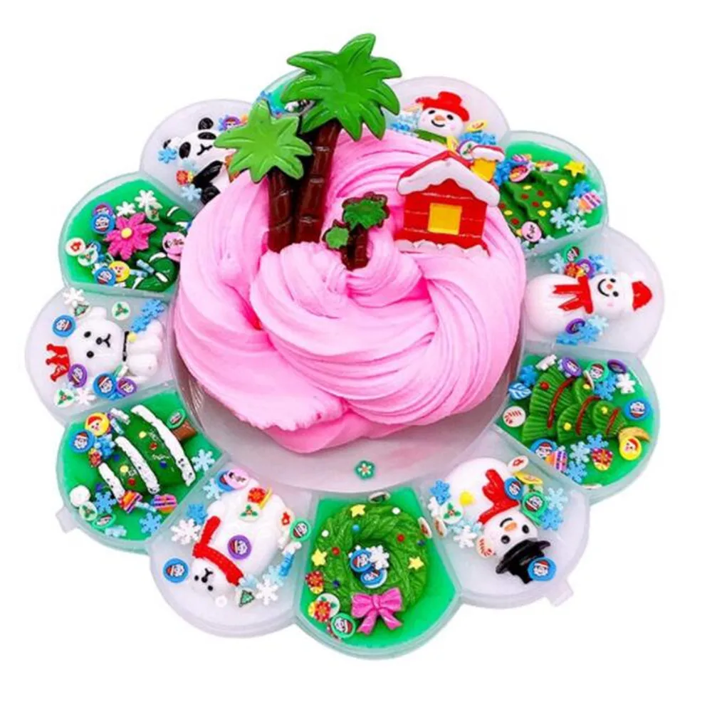 Foam Slime Crystal Mud Kit DIY Charm Supplies Flower Shape Polymer Plasticine Toy Gifts For Children Christmas Toys | Дом и сад