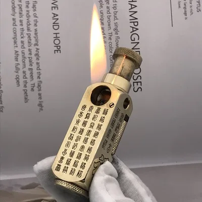 DIY Творческий латунь 5 лицо резные масла жидкости Зажигалка коллекция Винтаж керосин зажигалки для мужчин подарок