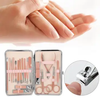 

18Pcs/Set Stainless Steel Manicure Pedicure Nail Clipper Set Nail Grooming Kit Tool Nail Art Tool Accessory