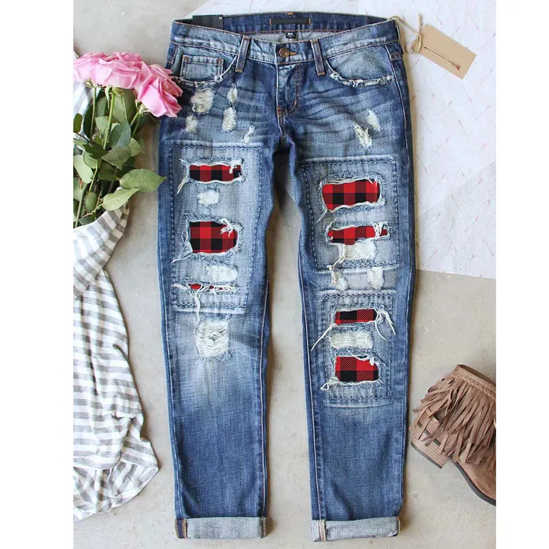 Ripped Jeans Patchworks Regular Fit 
