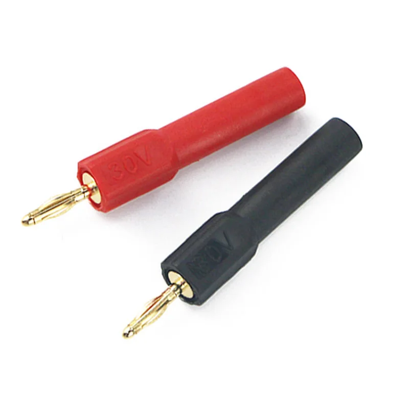 4pcs 2red+2black Gold Plated 2mm Mini Male Banana Plug To 4mm Female Jack Connector Adapter to | Обустройство дома