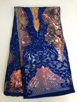 

New sequin lace fabric High quality African lace 2018 for embroidery with sequins lace wedding evening clothes lace trim cord