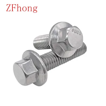 

M5 M6 M8 M10 M12 Large hexagon head flange bolts Stainless steel series hex head flange bolt Tooth with hexagonal screw