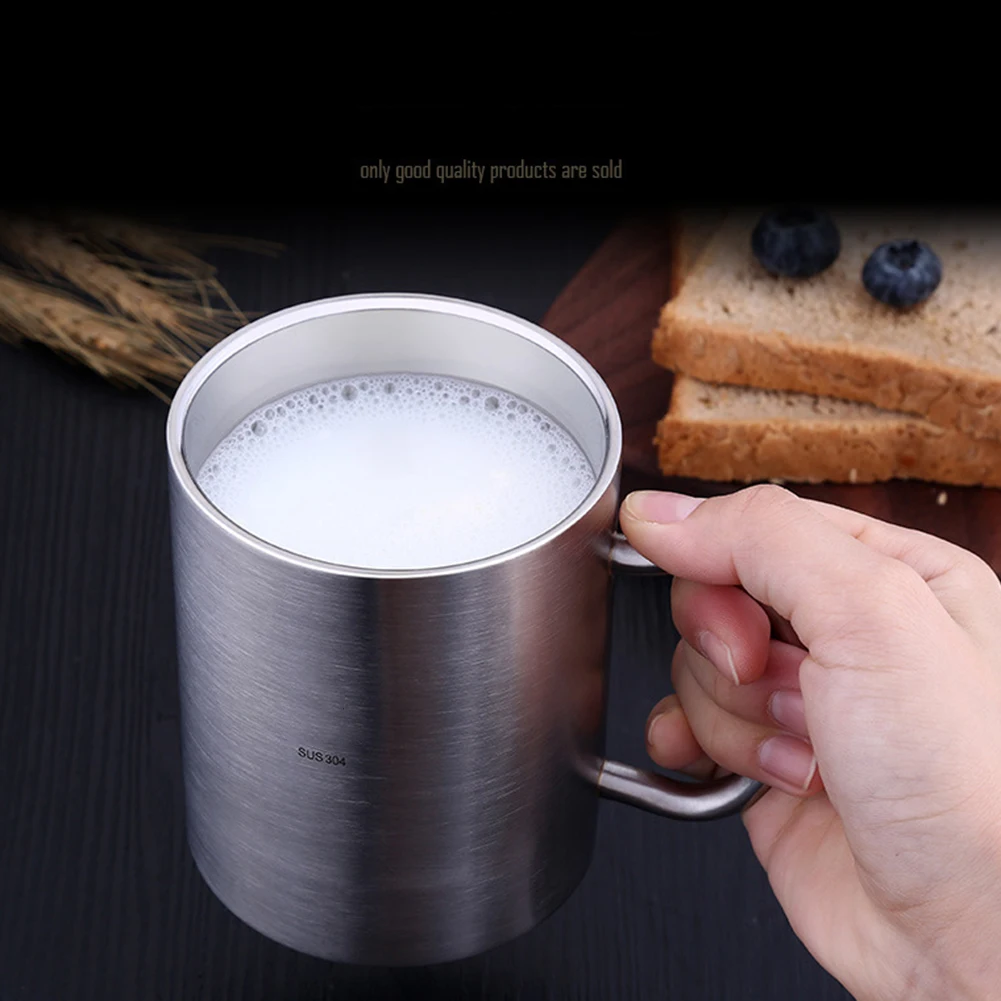 

250/400ML Drinking Cup with Handle Coffee Tea Beer Mug Outdoor Camping Drinkware for Home Office Stainless Steel Drinking Cups