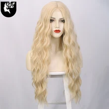 

Long Synthetic Lace Wigs for Women Orange Blonde Brown Curly Wave Wig Middle Part Hair Wig for Party Cosplay YOURBEAUTI