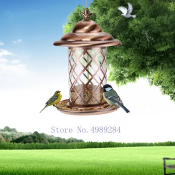 

Creative metal outdoor Bird feeder Bird food container Pet equipment copper Garden courtyard suspension parrot Drink water