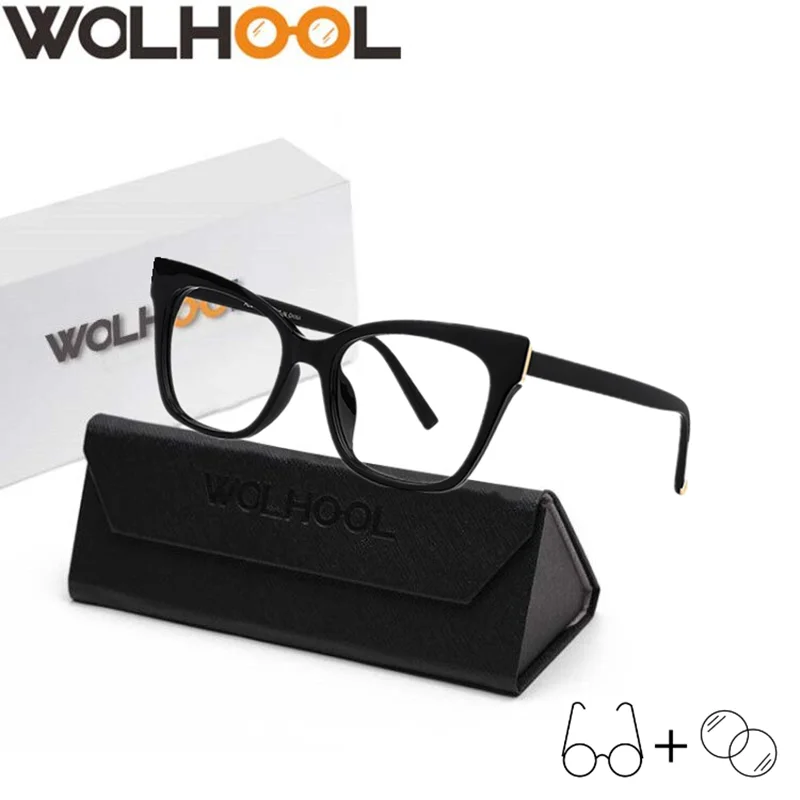 

Wolhool Cat Eye Glasses frame Prescription Eyeglasses Women Retro Myopia Eyewear Optical Prescription Glasses Black Frame