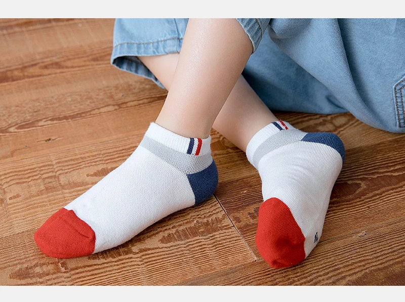 5 Pairs Kids Socks Boys Soft Sports Autumn Summer School Children Striped Fashion Breathable for Elastic Sock Socks Sock Spring