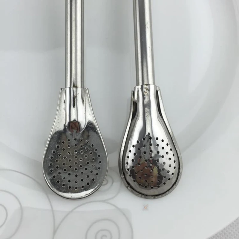 Drinking Straw Spoon Stainless Steel Tea Yerba Mate Straw Gourd Bombilla Filter Spoons Reusable Metal Tea Tools Horse Tea Spoon5