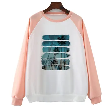 

Tropical Landscape Brush New Hoody Women Femme Hoodies Harajuku Female Ulzzang Aesthetic White Tops Hoodies