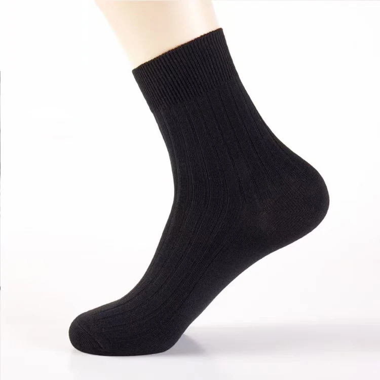 Autumn Winter Men's Business Casual Socks 2021 New Striped Cotton Men Crew Socks Black White  Brown High Quality EUR Size38-44