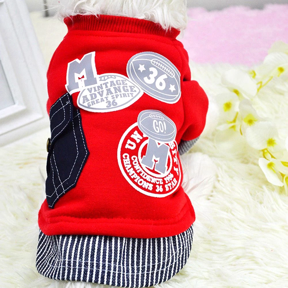 Round Neck Dog Sweatshirt Fleece Clothing for Dogs Pug Clothes Letters