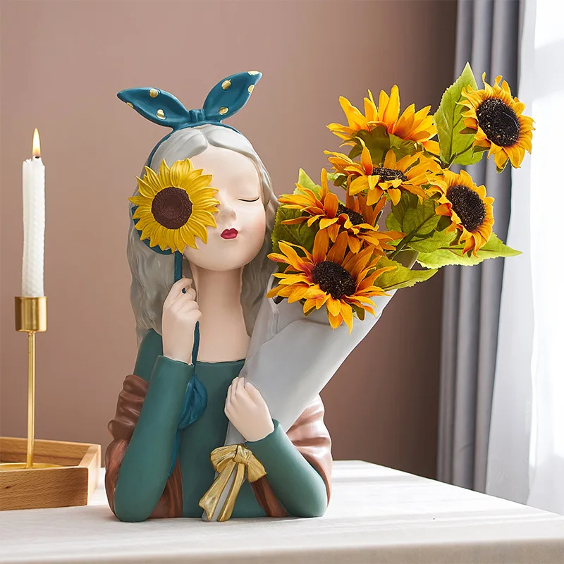 

Sunflower Girl Bouquet Girl Home Porch Decoration New House Home Accessories Friend Gift