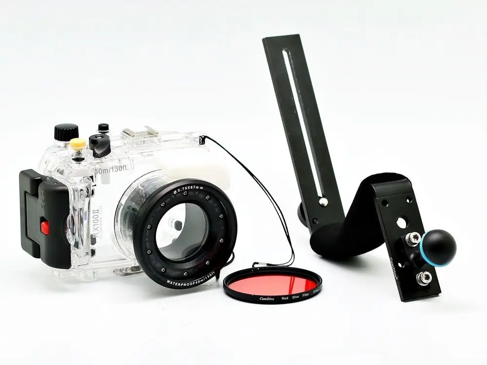 for Sony DSC RX100 II 40m/130ft Meikon Underwater Camera Housing Kit + Aluminum Diving Handle Red Filter (wet 67mm | Электроника
