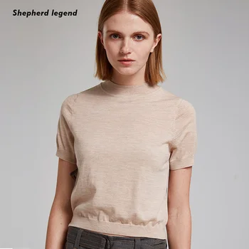

Spring Summer Women Wool Sweaters Pullovers Solid O-neck Short-sleeved Knit Cashmere Sweater Thin Casual Tops Jumper Female