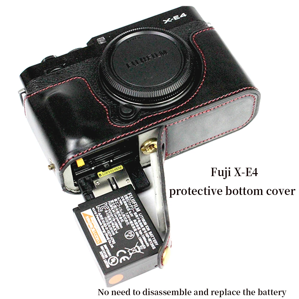 Borsa Per Fotocamera In Pelle Pu Micro Singolo Fuji Xt4 Xe4 Xs10 Xt3 Xt2 Xt10 Xt20 Xt30 Custodia In Pelle Base Copriscarpe Caldo Pulsante Otturatore