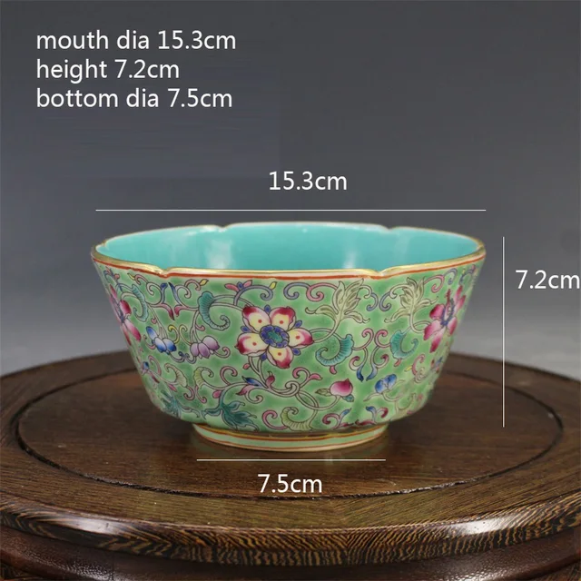 Qing -Dinasztia Yongzheng Királyi Zománc Pasztell Arany Virág Száj Tál Porcelán Kollekció - Image 6