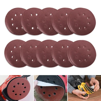 

Promotion! 80Pc 125mm 5 Inch Sanding Discs Pads 40-400 Mix Grit Track Sander 8 Hole Sandpaper