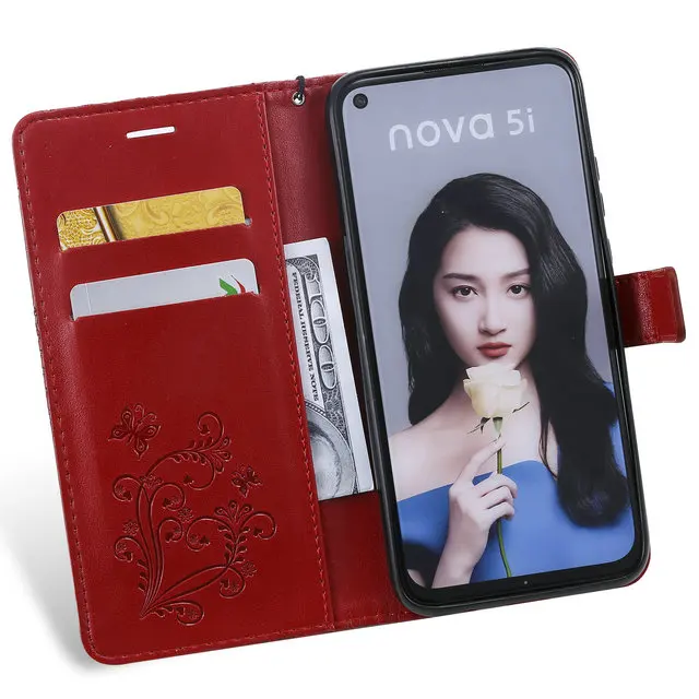 Чехол для huawei P20 Lite, чехол для huawei P20Lite, чехол с 3D бабочкой, кошелек из искусственной кожи для Funda huawei P20 Lite, чехол с откидной крышкой