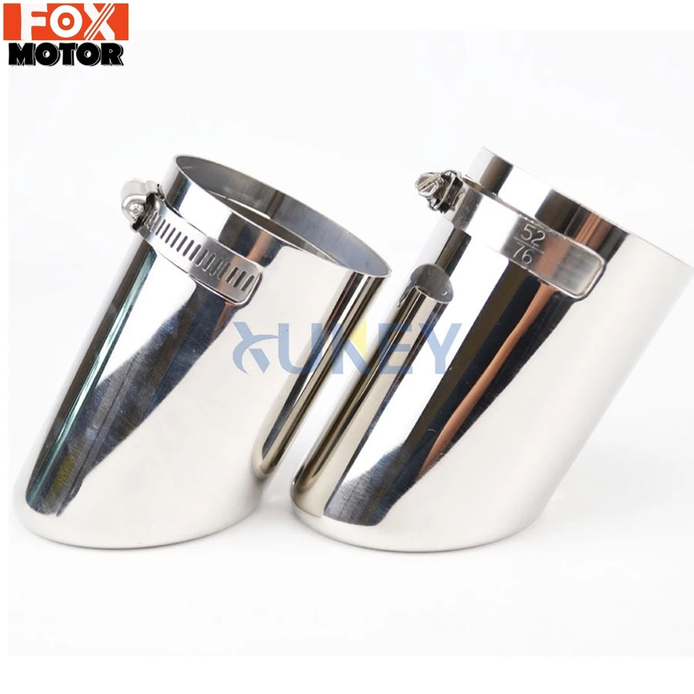 For VW Passat CC B6 3C EOS Fit 52-73mm Car Exhaust Muffler Tip Tail End Trim Chrome Rear Round Stainless Steel Silencer | Автомобили и