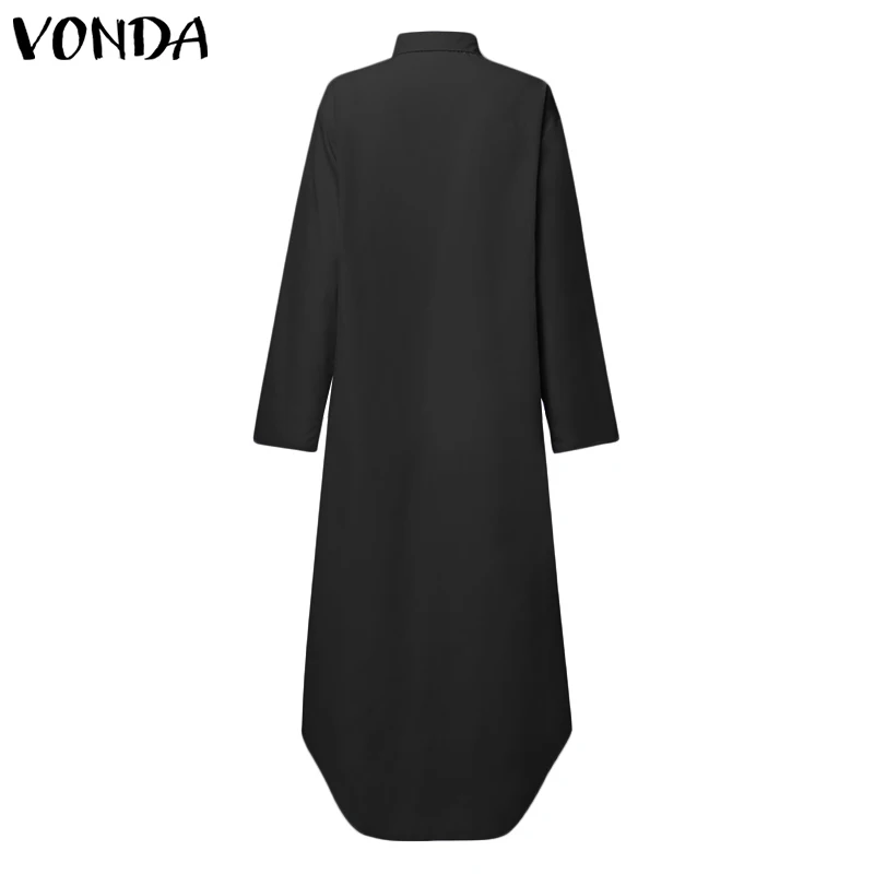 VONDA, модная блузка для беременных, Женские однотонные топы, осенние Рубашки с длинным рукавом, женские асимметричные блузки, туника для беременных