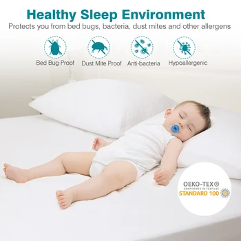 

Docamor Waterproof Hypoallergenic Cotton Mattress Protectors Dust Mite Bed Bug Proof Mattress Protection Covers Barrier Sheet