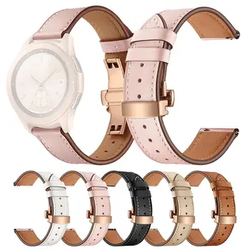 

Butterfly Buckle Leather Replacement Wrist Watch Strap Band For Samsung Active Watch 20mm Smart watch Wearable accessories #723