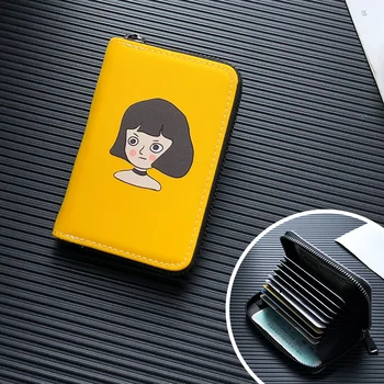 

2019 Fashion Cute Girl Printed Card Bag High Quality Oxford Women's Small Multi Position Card Holder Wallet Driver License Bags