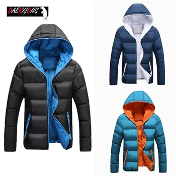 

M-5XL 2020 Winter Warm Slim Men Down Jackets Casual Hooded Parka Male Solid Collar Coat Feather Down Jacket Hombre Zipper Coats